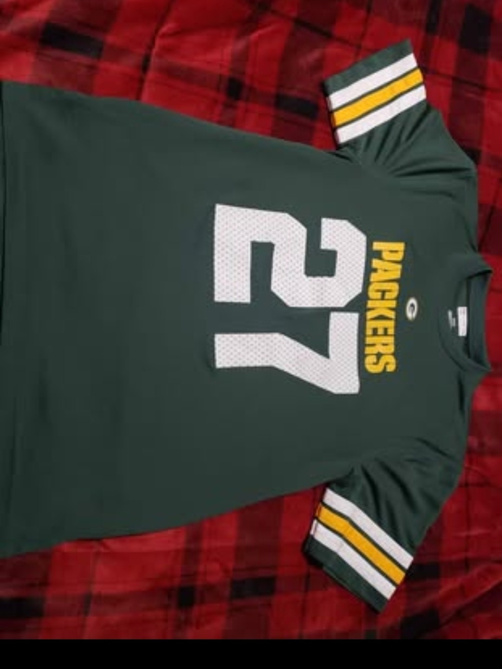 #048- Green Packers #27 Mens Medium Short-Sleeve Jersey Shirt